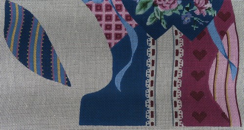 Hand Painted 3D Needlepoint Canvas Bunny Plush 80/200 Ltd. TS Designs 13"x12" - Picture 9 of 12