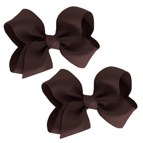 WD2U Baby Girls Set of 2 Small Grosgrain 3" Pigtail Hair Bows Alligator Clips - Picture 53 of 62