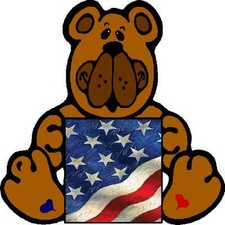 30 Custom Patriotic Bear Personalized Address Labels