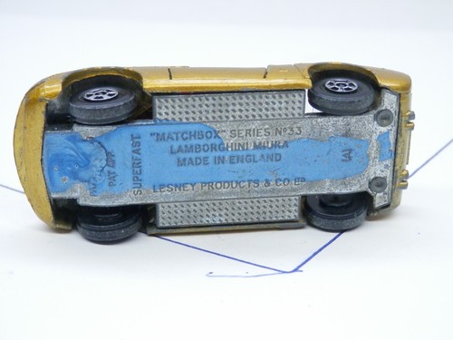 Coche deportivo Matchbox Lamborghini Miura dorado #33 vintage Lesney Transit. Superrápido - Imagen 3 de 3