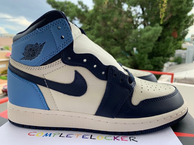 New 2019 Nike Air Jordan 1 Retro OG High Obsidian UNC 575441-140 Boys Youth GS 4 for sale online
