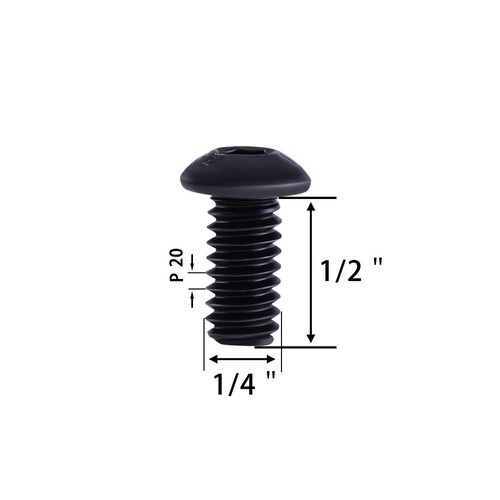 50 PIEZAS 1/4-20 x 1/2" Cabeza de botón Tapa de enchufe Tornillos de óxido negro - Imagen 2 de 11