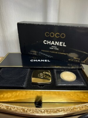 Coco parfum Chanel pressed parfum set. Rare, vintage 1984 original