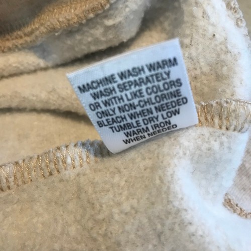 Studio Works Sport SMALL S Beige Tan White Fleece Lined Sweatshirt Pullover - Picture 9 of 10
