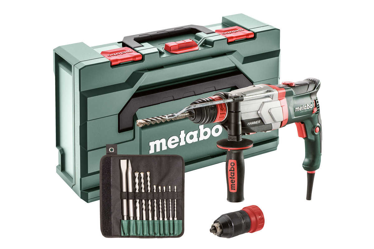 Многозаходный молоток Metabo UHEV 2860-2 для быстрой установки в комплекте. Bohrer/Meißelsatz