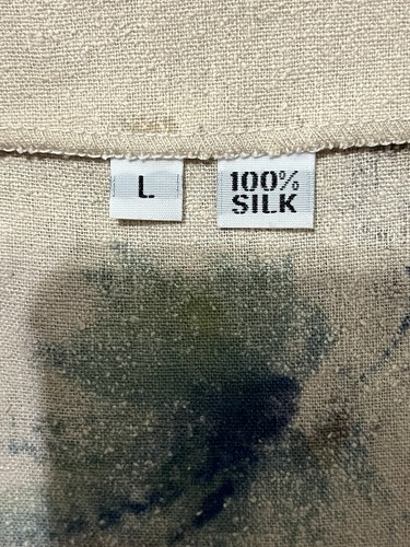 Seide Noil Kleid Damen Lg Lagenlook handbemalt Blumen künstlerisch Strand Übergröße - Bild 2 von 12
