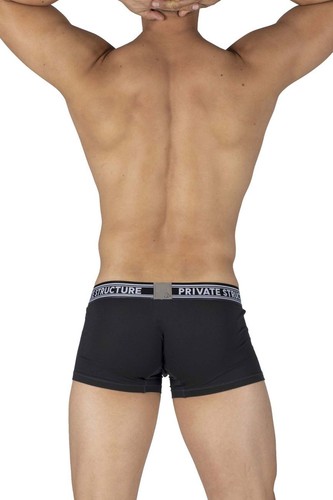 Private Structure PBUT4379 Bamboo Mid Waist Trunks Color Raven Black - Picture 3 of 13