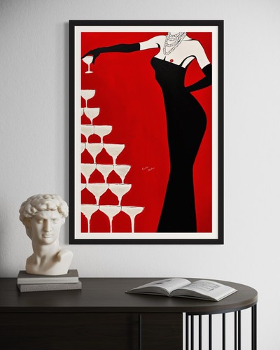 Lady Decadence, Champagne, Kristina Mallen (stampa giclée, firmata a mano dall'artista) - Foto 4 di 9