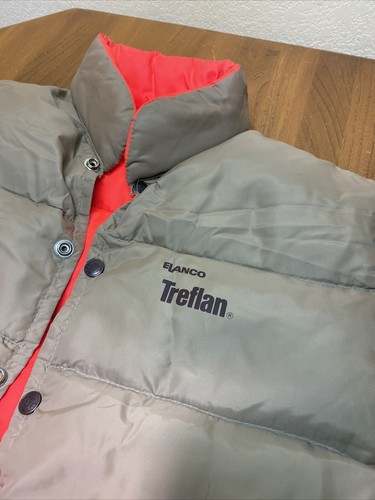 Vintage Treflan Elanco Nylon Vest Reversible Goose Down USA Mens M - Picture 2 of 9