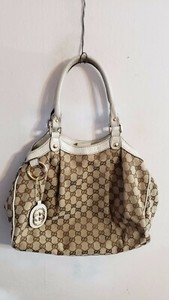 Gucci-Sukey-GG-Beige-Canvas-Vanilla-Leather-Tote-Purse-Bag-Handbag-Cute