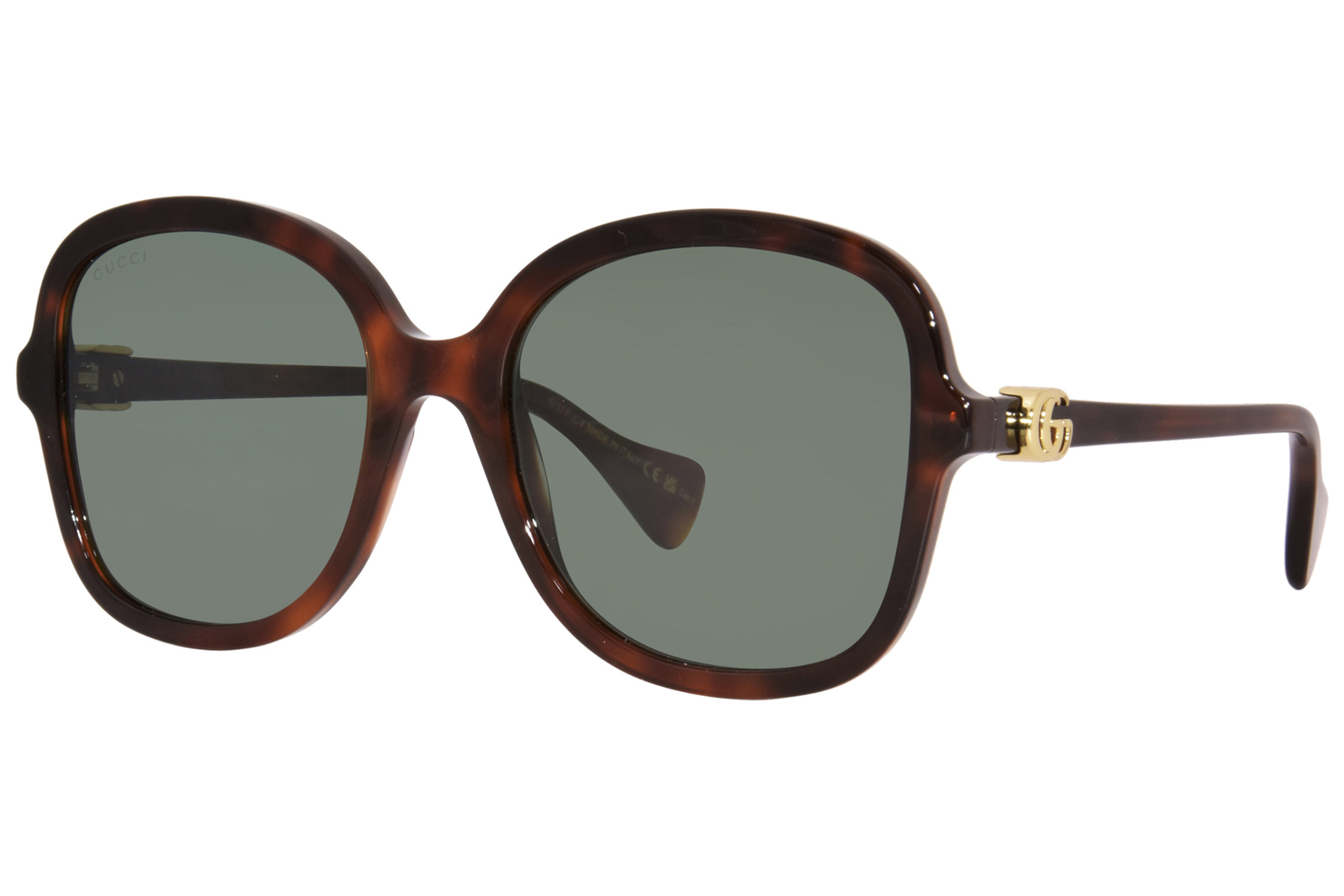 Солнцезащитные очки женские Gucci GG1178S 003 HavanaЗеленый квадратной формы 56 мм 47290₽