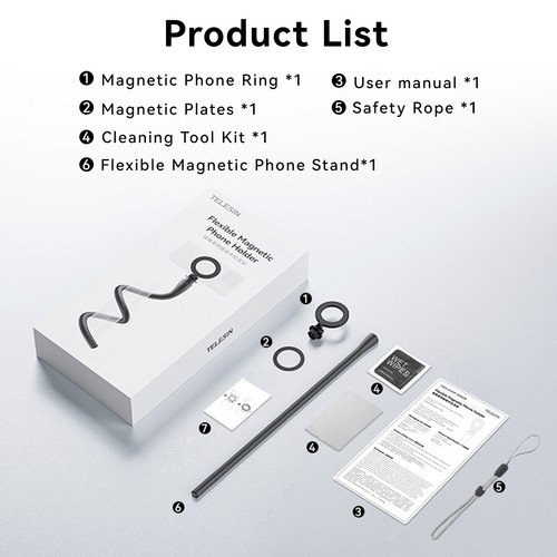 Flexible Magnetic Suction QuickDisassembly Magsafe Mobile Phone Holder Camera S2 - Photo 8 sur 19