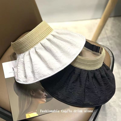 Sun Hat Woman Sunshade Sunscreen Hat Large Brim Hepburn Wind Empty Top Hat - Picture 12 of 15