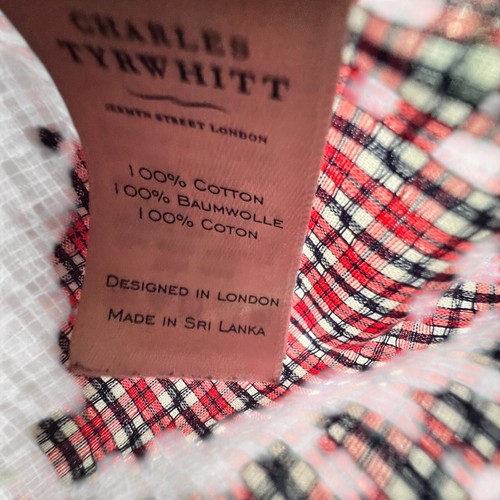 Charles Tyrwhitt Mens Shirt Cotton Red Size M Long Sleeve Non Iron - Picture 10 of 15
