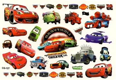 TEMPORARY CARTOON TATTOO - CARS Disney Cars / Vehicles McQueen Pixar Cartoon Temporary Tattoo Children's CG-127