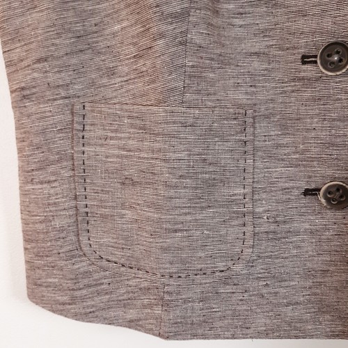 Nine West Top Sz 8 Brown Linen Blend Petal Sleeve Career Casual "Savannah" NWT - Picture 5 of 13