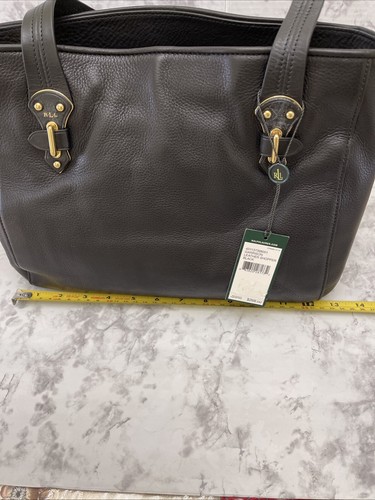 LAUREN RALPH LAUREN HANDTASCHE SCHWARZ Leder Neu Mit Etikett Selten Vintage - Bild 19 von 24