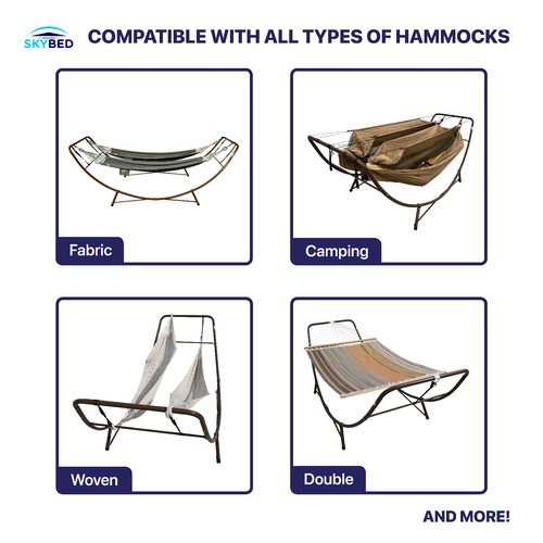 Hammock Stand for Two Single Hammocks 7ft–14ft or one Double―Unique Head Up Mode - Picture 15 of 27