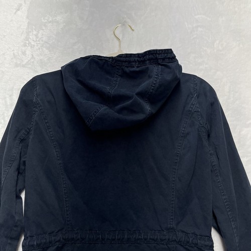 Chaqueta Hollister Mujer Abrigo Militar Mediano Ejército Azul Marino Utilitario Con Capucha Cremallera Completa - Imagen 9 de 10