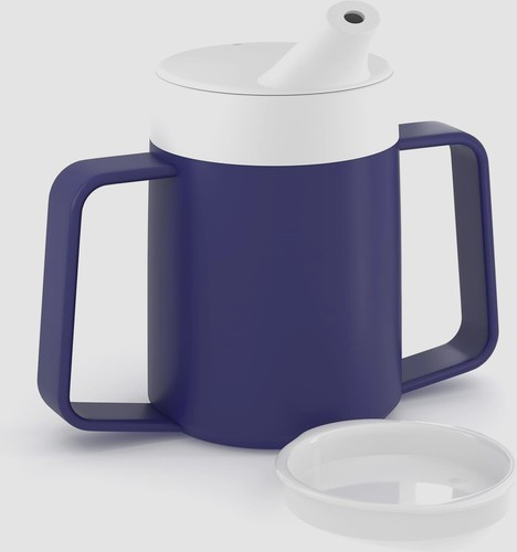 1 & 2 Handles 165ml Red Adult Drinking Mug/Drinking Cup/Sippy Cup/Non Spill Cup - Picture 18 of 21