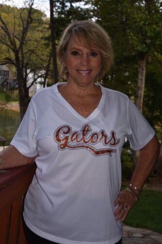 Gators Strass Glitzer orange blau Shirt XS S M L XL XXL 1X 2X 3X 4X 5X - Bild 3 von 11