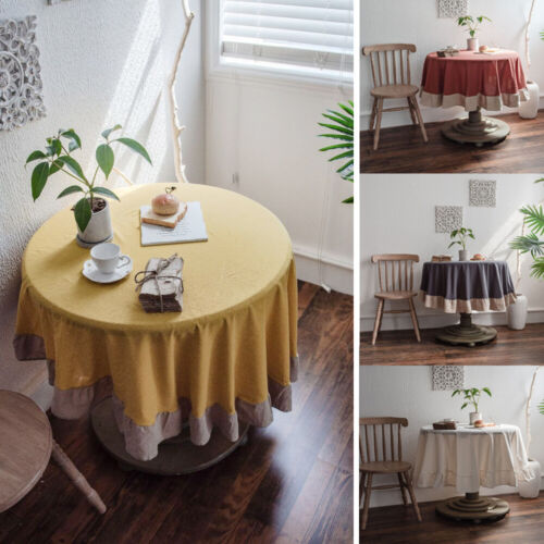 Round Ruffles Tablecloth Kitchen Dining Room Dinner Table Cloth Cover Home Decor