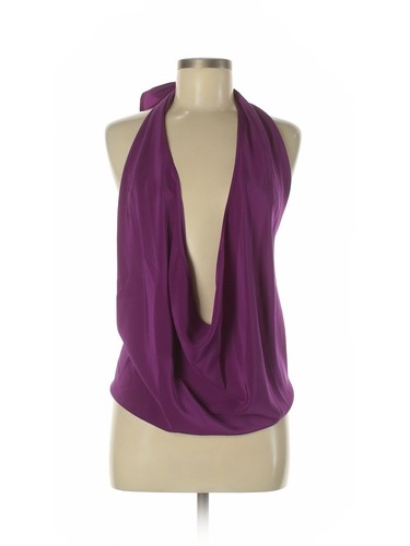 Emerson Thorpe Women Purple Sleeveless Silk Top XS