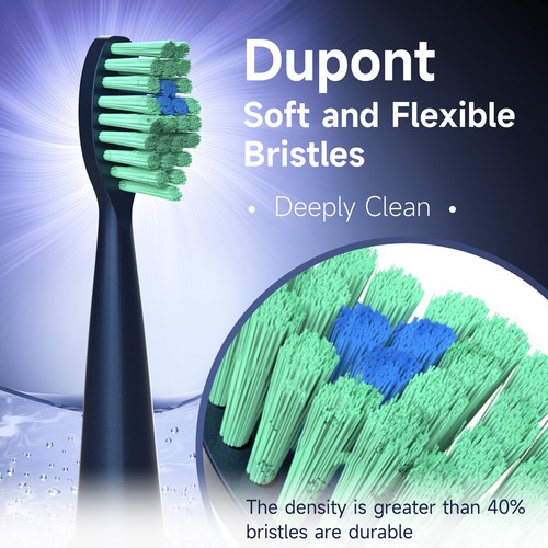 SEJOY Sonic Electric Toothbrush USB Rechargeable 5 Modes 8 Duponts Brush Heads - Picture 11 of 12