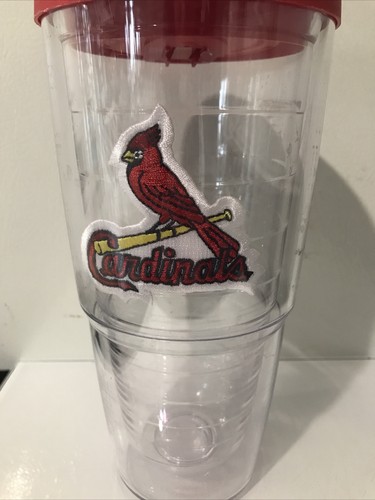 St. Louis Cardinals Tervis 24oz Double Wall Clear Tumbler With Red Closable Lid - Picture 2 of 12