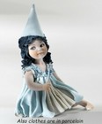 Figurine Fairies Turqoise Girl Figure Porcelain Art Capodimonte Ceramic