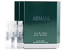 GIORGIO ARMANI EAU DE CEDRE POUR HOMME 1.2ml .04fl oz x 3 COLOGNE SPRAY SAMPLES