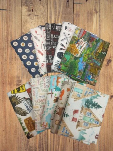 Assorted Camping Outdoor Flat Fold Assortment 10 Yard Bundle Cotton Fabric - Picture 2 of 2
