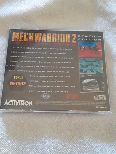 Netmech Mechwarrior 2 Pentium Edition Microsoft Windows 95 PC Game 1995 Rare. - Picture 3 of 7