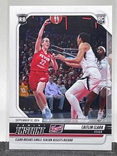 Caitlin Clark 2024 Panini Instant WNBA #213 Rookie RC Breaks Assists Record