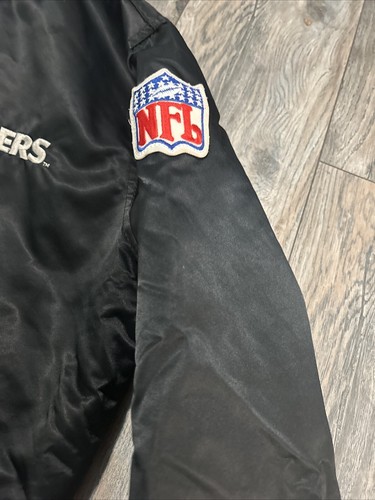 Vintage Oakland Raiders Starter Satin Jacket Big Shield Logo Men’s M Pro Line - Picture 15 of 21