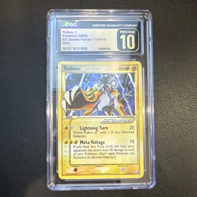 Raikou Star 114/115 EX Unseen Forces Holo English 2005 CGC Pristine 10