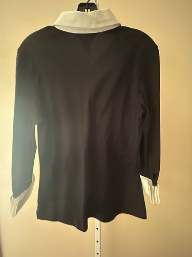 Brooks Brothers Baumwollhemd Damen M schwarz weiß Manschettenkragen 1/4 Button Down - Bild 8 von 14