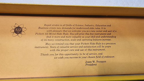 Vintage Pickett Slide Rule Model N903-ES Trig and Conversion In Original Box - Picture 12 of 12