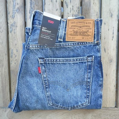 NEW Levi's 517 30x30 Bootcut Slim Fit Blue Denim Jeans | eBay