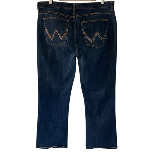 Wrangler Q-Baby Wmn 15/16 x 28 Ultimate Riding Jeans WRQ20DD Bootcut Blue Hemmed - Picture 3 of 13