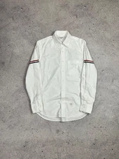 Thom Browne Oxford Grosgrain Trimmed Cotton Poplin Shirt Size 3