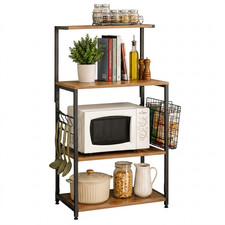 Kitchen Storage Rack Coffee Bar Bakers Rack Industrial Microwave Stand Shelf