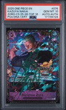 2025 ONE PIECE PROMOS 076 RORONOA ZORO PSA 10 AUTO AUTHENTIC