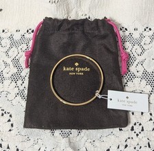 Kate Spade New York Gold Tone Bangle Bracelet 8 inch Signed Classic Elegance