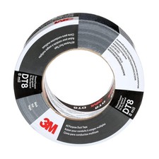 3M All Purpose Duct Tape DT8, Black, 48 mm x 23 m, 48mm x 23m x 0.2mm, Black 0.08 per metre