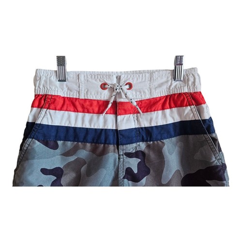MINI BODEN BOY'S 140 9 10 Years Swim Trunks Shorts, Camo, Stripes, Mesh Lining - Picture 2 of 8