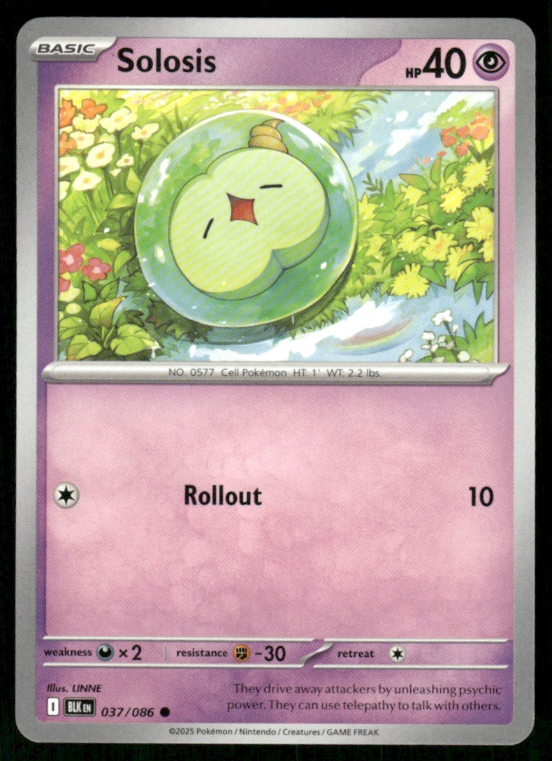 2025 Scarlet & Violet Series - Black Bolt Solosis Common #37
