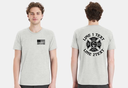 Firefighter T-Shirt Custom Maltese Cross with your text Short Sleeve Fire Shirt