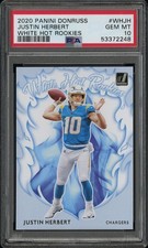 2020 Panini JUSTIN HERBERT Donruss White Hot Rookies PSA 10 LA Chargers RC FREE 