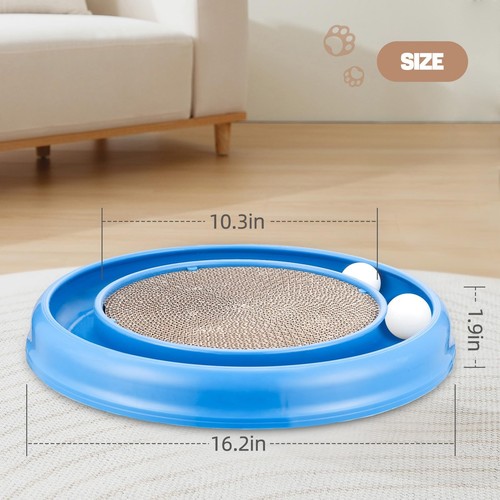 Cat Scratching Board with Balls for Cats Grinding Claw, Round Cat Scratcher I... - Picture 2 of 7